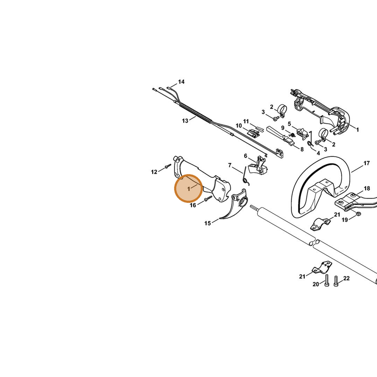 STIHL part 4137-790-0300 — IPL diagram snippet (6x zoom, amber highlight)