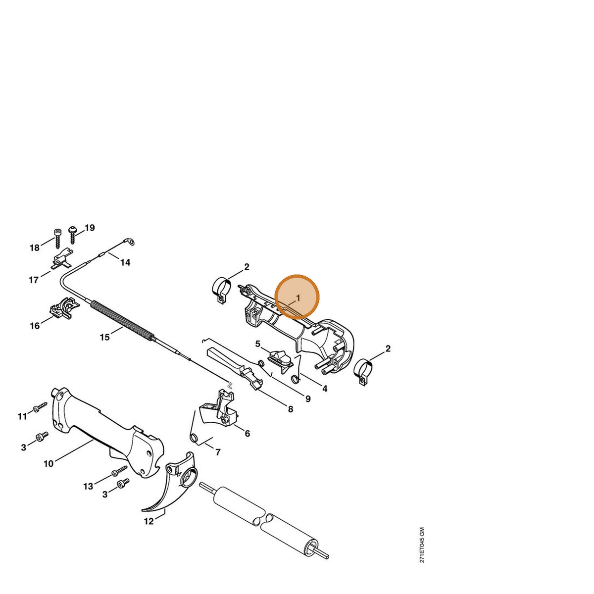 STIHL part 4137-790-1101 — IPL diagram snippet (6x zoom, amber highlight)