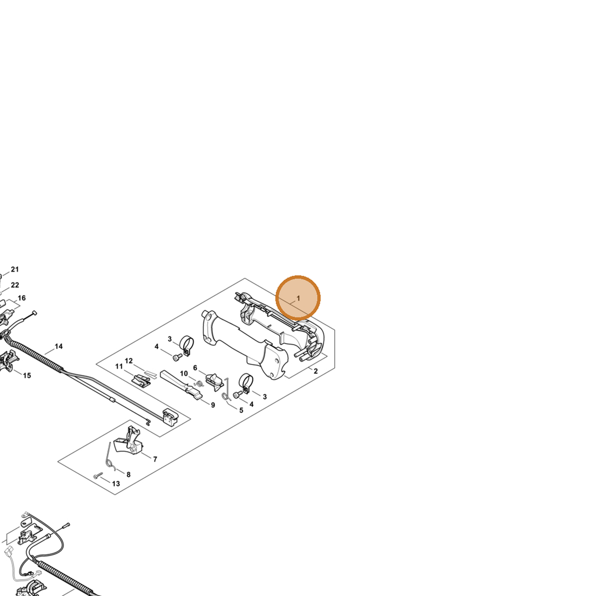 STIHL part 4137-790-1307 — IPL diagram snippet (6x zoom, amber highlight)