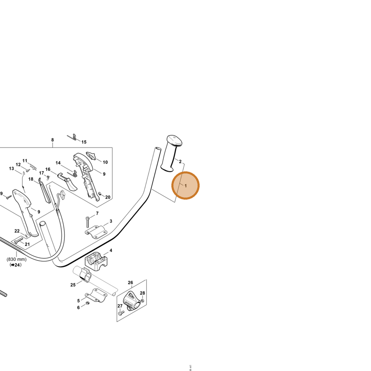 STIHL part 4137-790-1701 — IPL diagram snippet (6x zoom, amber highlight)
