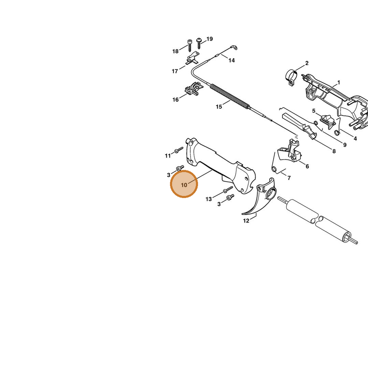 STIHL part 4137-791-0800 — IPL diagram snippet (6x zoom, amber highlight)