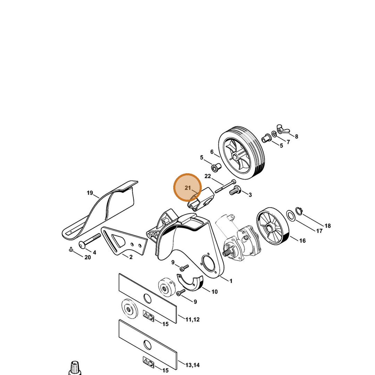 STIHL part 4137-791-6801 — IPL diagram snippet (6x zoom, amber highlight)