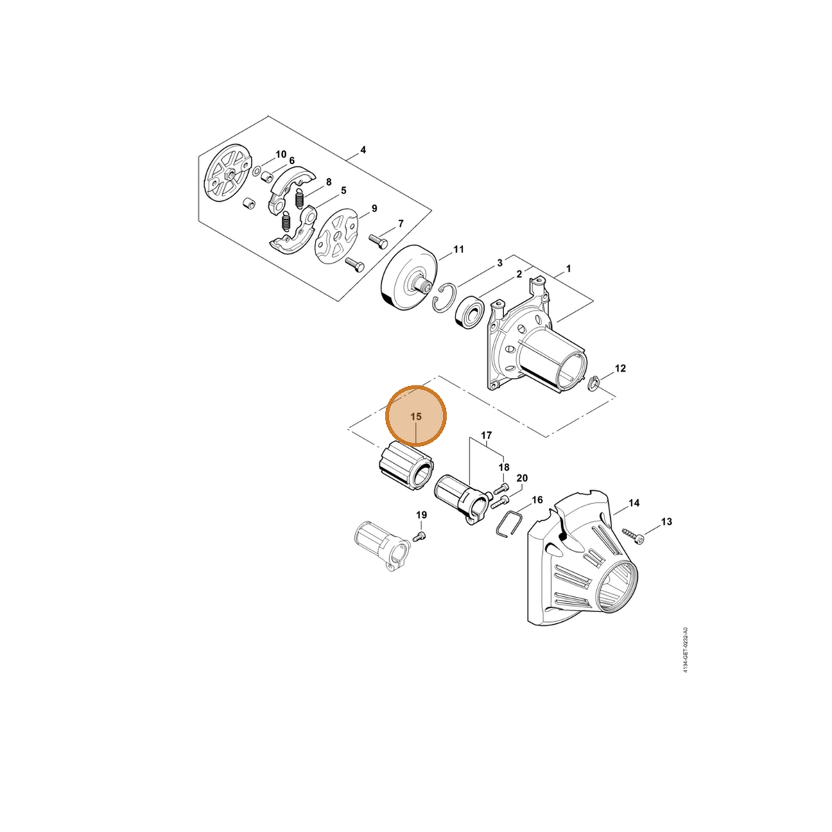 STIHL part 4137-791-9300 — IPL diagram snippet (6x zoom, amber highlight)