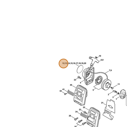 STIHL part 4137-967-1512 — IPL diagram snippet (6x zoom, amber highlight)