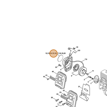 STIHL part 4137-967-1515 — IPL diagram snippet (6x zoom, amber highlight)