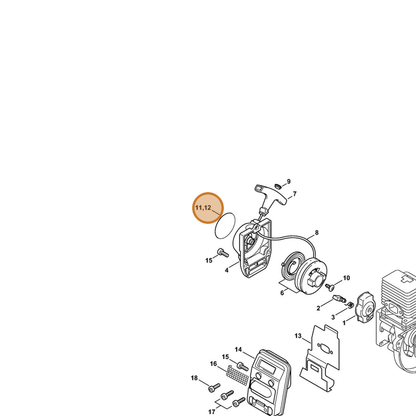 STIHL part 4137-967-1523 — IPL diagram snippet (6x zoom, amber highlight)