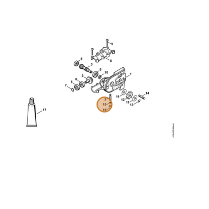 STIHL part 4138-351-9300 — IPL diagram snippet (6x zoom, amber highlight)