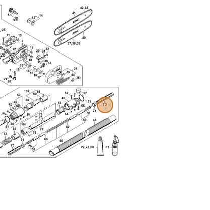 STIHL part 4138-711-7300 — IPL diagram snippet (6x zoom, amber highlight)