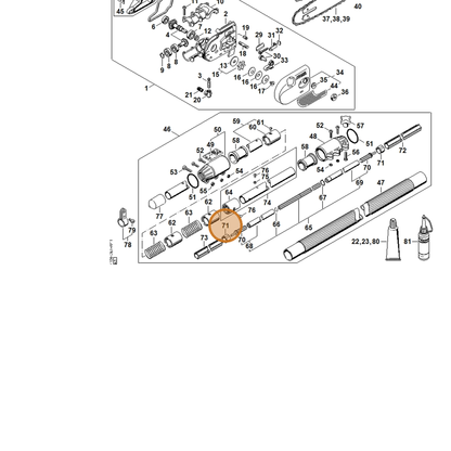 STIHL part 4138-711-9002 — IPL diagram snippet (6x zoom, amber highlight)