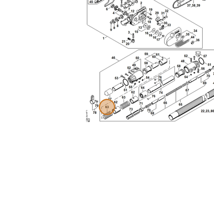 STIHL part 4138-711-9100 — IPL diagram snippet (6x zoom, amber highlight)