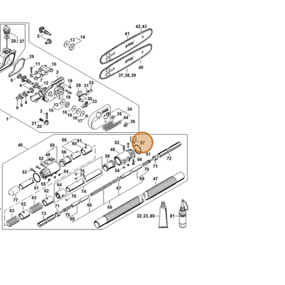 STIHL part 4138-716-1200 — IPL diagram snippet (6x zoom, amber highlight)