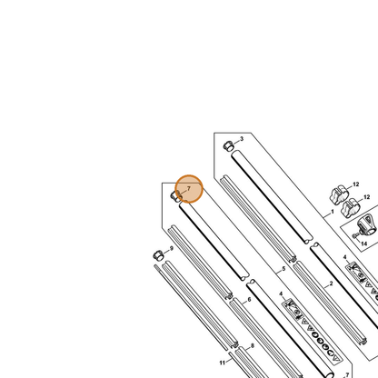 STIHL part 4139-711-2100 — IPL diagram snippet (6x zoom, amber highlight)