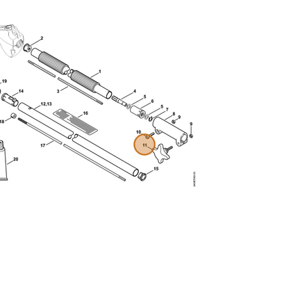 STIHL part 4139-790-7500 — IPL diagram snippet (6x zoom, amber highlight)