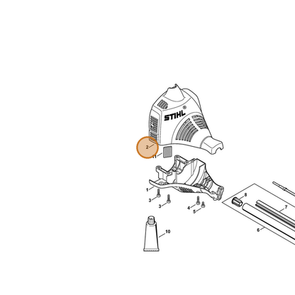 STIHL part 4140-084-0905 — IPL diagram snippet (6x zoom, amber highlight)
