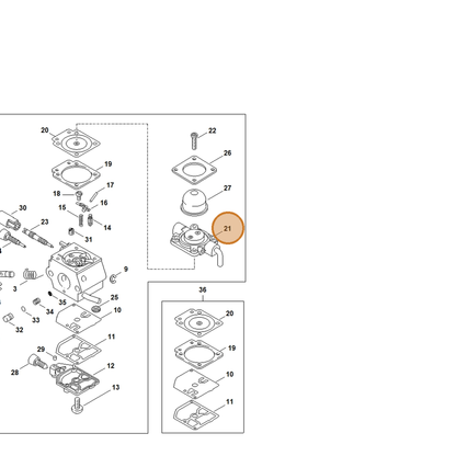 STIHL part 4140-120-2200 — IPL diagram snippet (6x zoom, amber highlight)