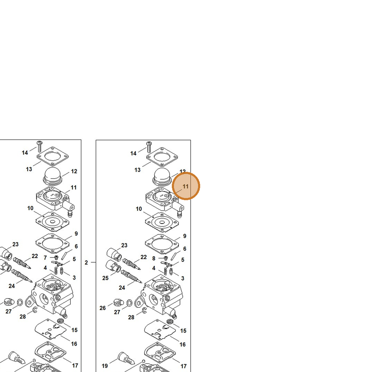 STIHL part 4140-120-2204 — IPL diagram snippet (6x zoom, amber highlight)