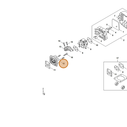 STIHL part 4140-120-2300 — IPL diagram snippet (6x zoom, amber highlight)