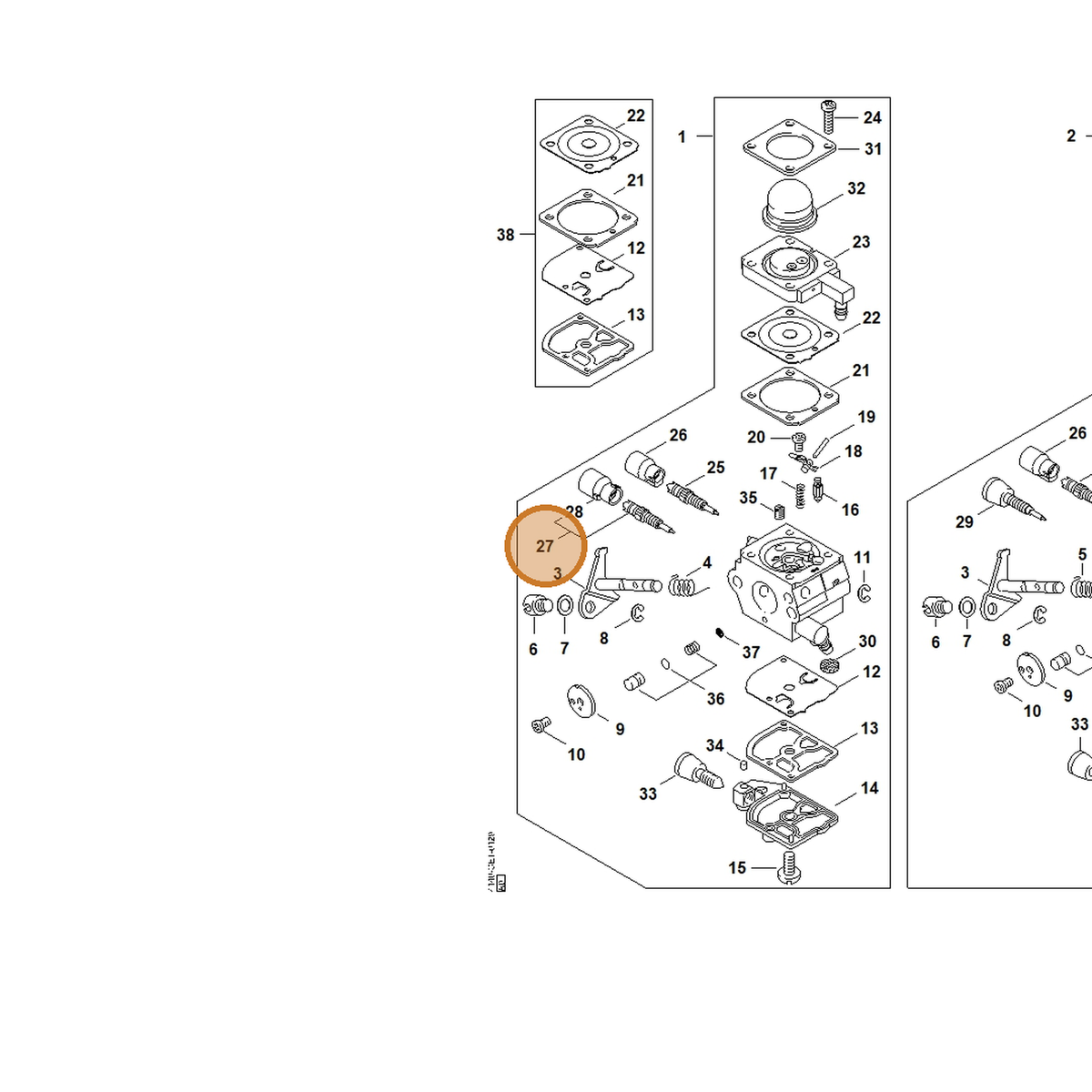STIHL part 4140-120-6800 — IPL diagram snippet (6x zoom, amber highlight)