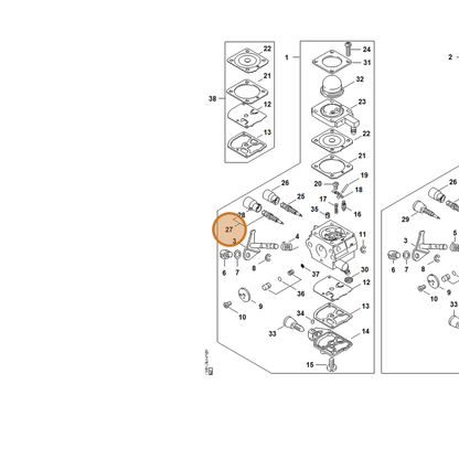 STIHL part 4140-120-6800 — IPL diagram snippet (6x zoom, amber highlight)