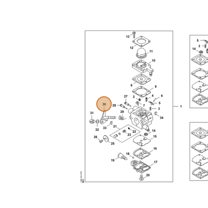 STIHL part 4140-120-7101 — IPL diagram snippet (6x zoom, amber highlight)