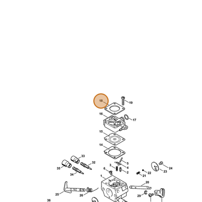STIHL part 4140-121-0800 — IPL diagram snippet (6x zoom, amber highlight)