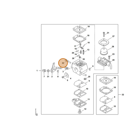 STIHL part 4140-122-6300 — IPL diagram snippet (6x zoom, amber highlight)