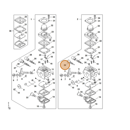 STIHL part 4140-122-6800 — IPL diagram snippet (6x zoom, amber highlight)