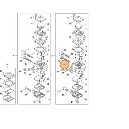 STIHL part 4140-122-6801 — IPL diagram snippet (6x zoom, amber highlight)