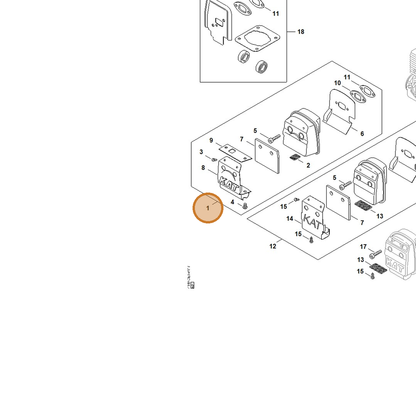 STIHL part 4140-140-0653 — IPL diagram snippet (6x zoom, amber highlight)