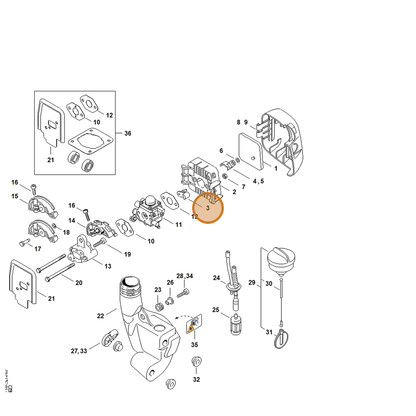 STIHL part 4140-141-3700 — IPL diagram snippet (6x zoom, amber highlight)