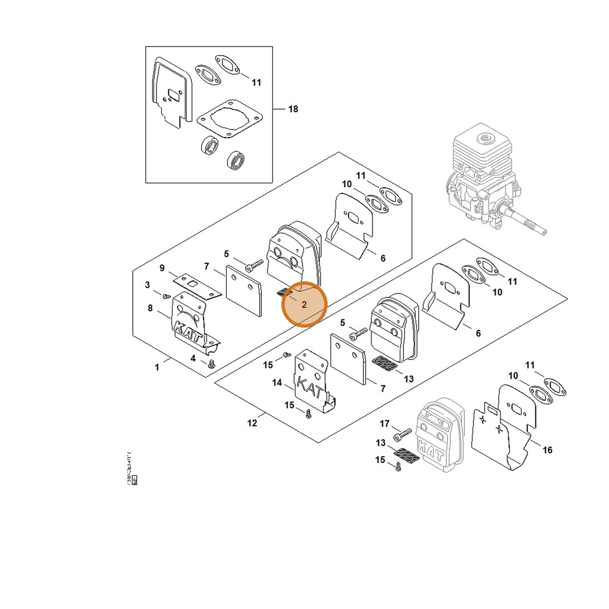 STIHL part 4140-141-9002 — IPL diagram snippet (6x zoom, amber highlight)