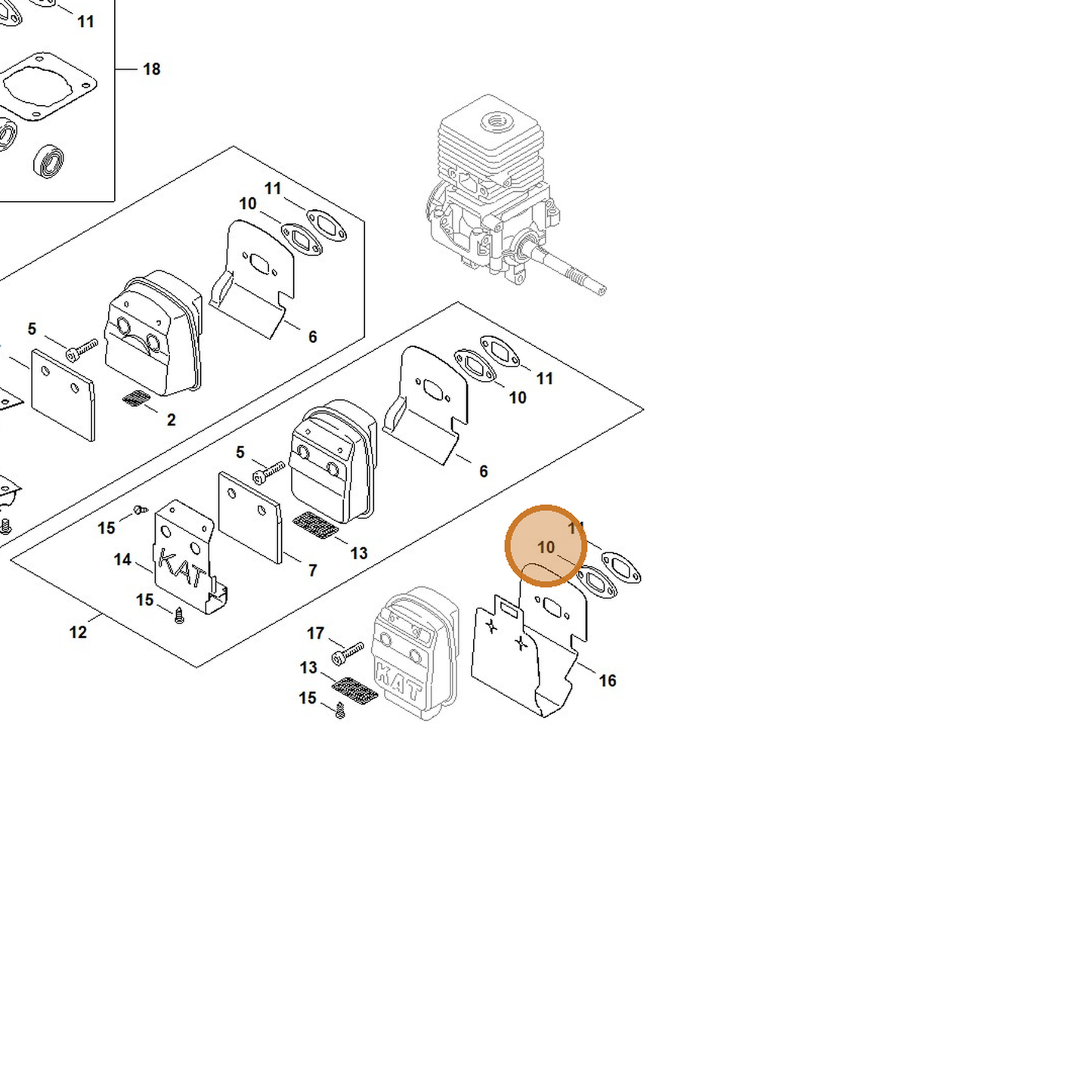 STIHL part 4140-145-1200 — IPL diagram snippet (6x zoom, amber highlight)
