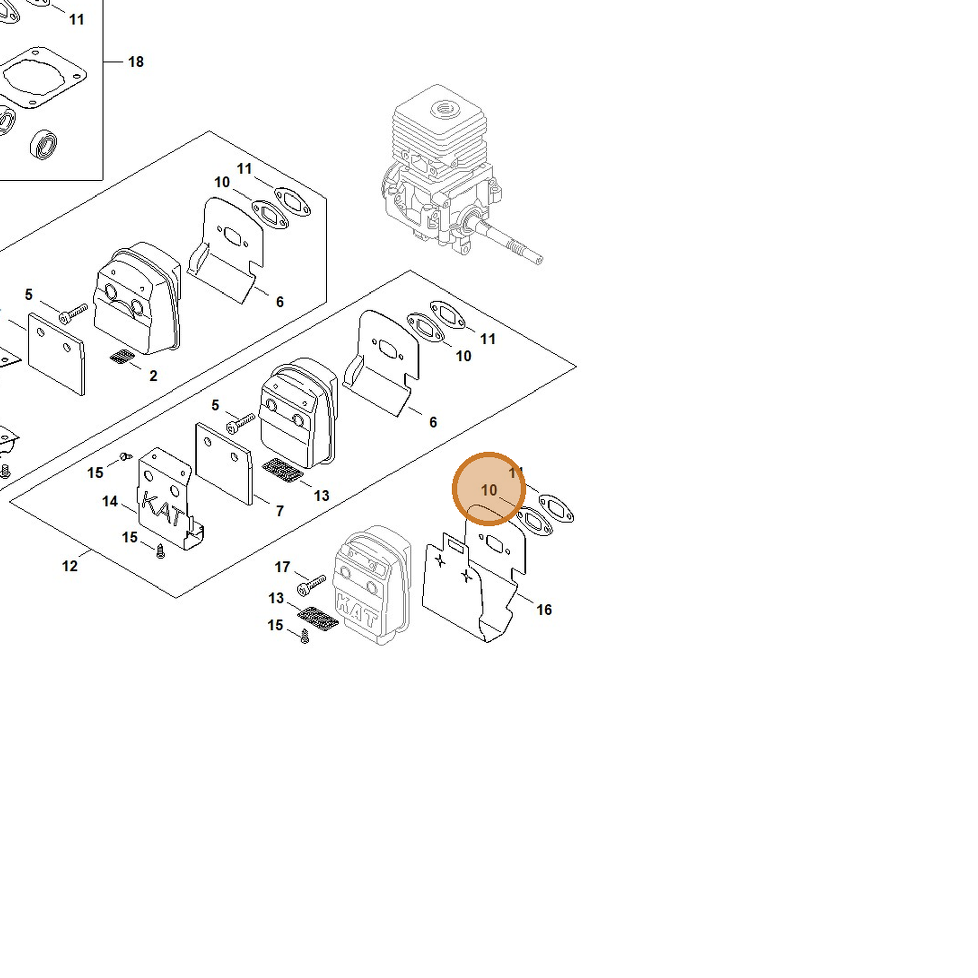 STIHL part 4140-145-1200 — IPL diagram snippet (6x zoom, amber highlight)