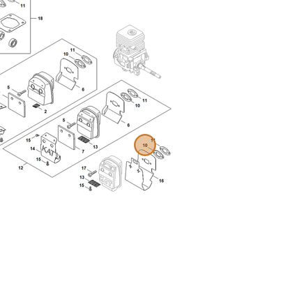 STIHL part 4140-145-1200 — IPL diagram snippet (6x zoom, amber highlight)