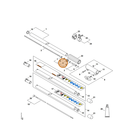 STIHL part 4140-160-5201 — IPL diagram snippet (6x zoom, amber highlight)