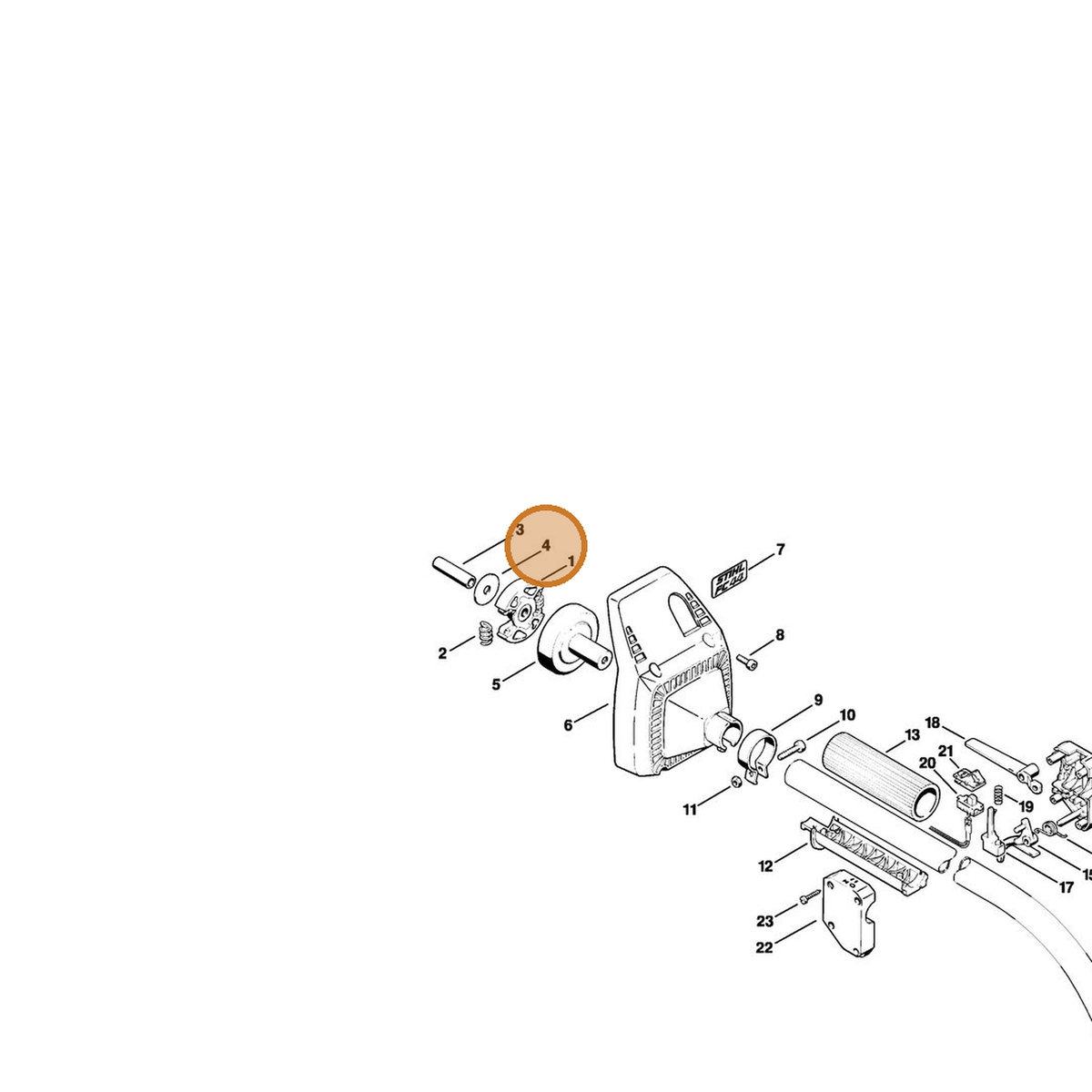 STIHL part 4140-162-8900 — IPL diagram snippet (6x zoom, amber highlight)