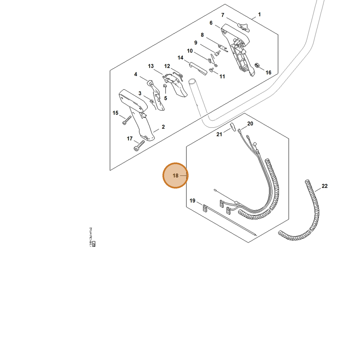 STIHL part 4140-180-1104 — IPL diagram snippet (6x zoom, amber highlight)
