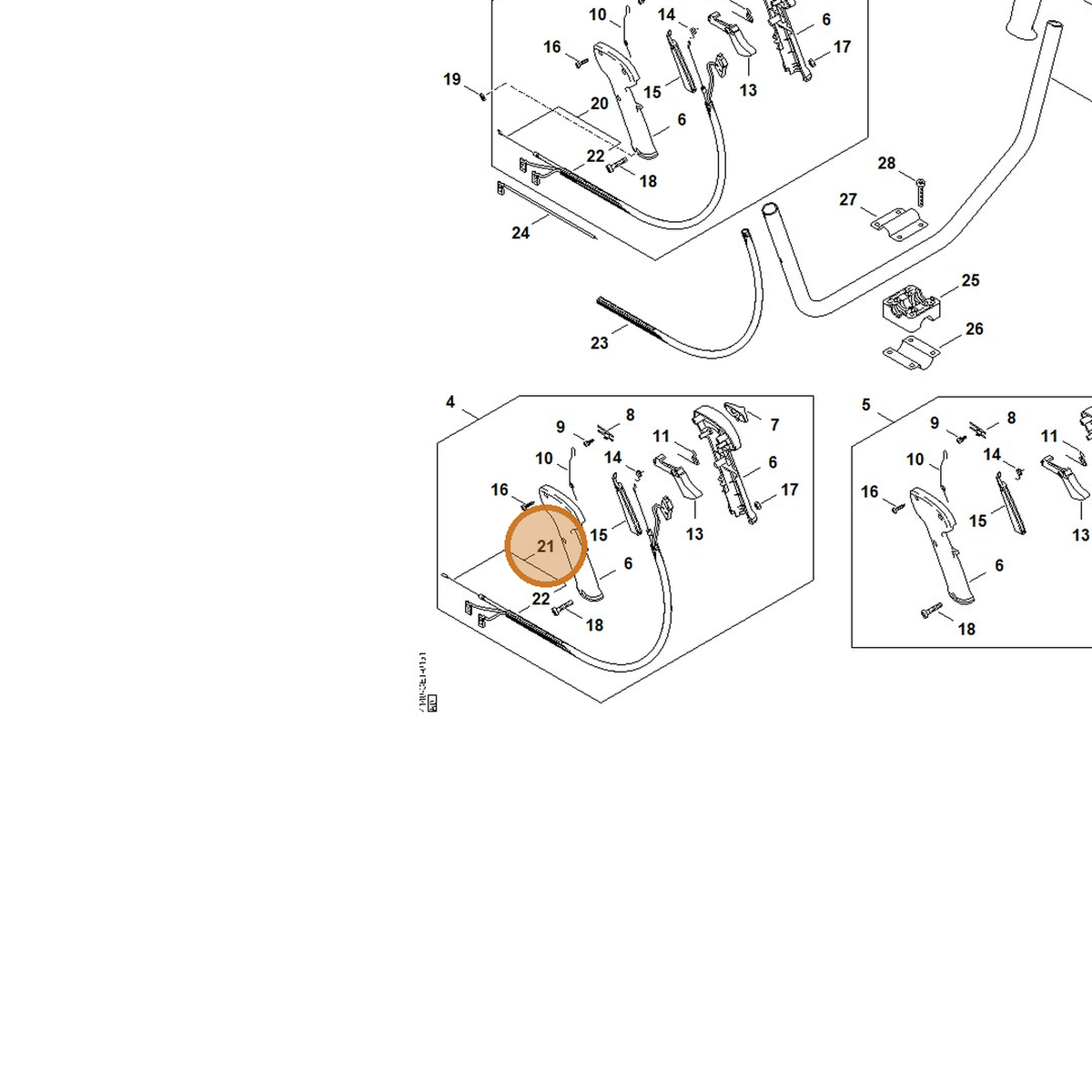 STIHL part 4140-180-1109 — IPL diagram snippet (6x zoom, amber highlight)