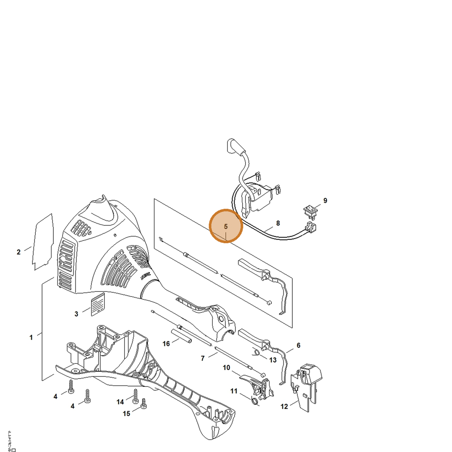 STIHL part 4140-180-1750 — IPL diagram snippet (6x zoom, amber highlight)