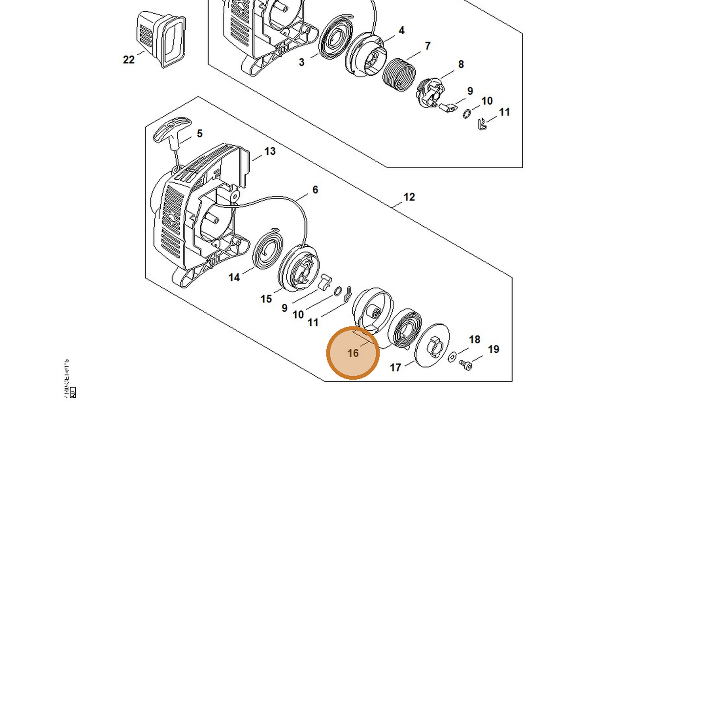 STIHL part 4140-190-0710 — IPL diagram snippet (6x zoom, amber highlight)