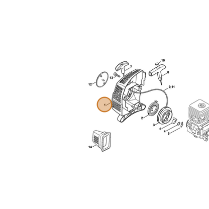 STIHL part 4140-190-4009 — IPL diagram snippet (6x zoom, amber highlight)