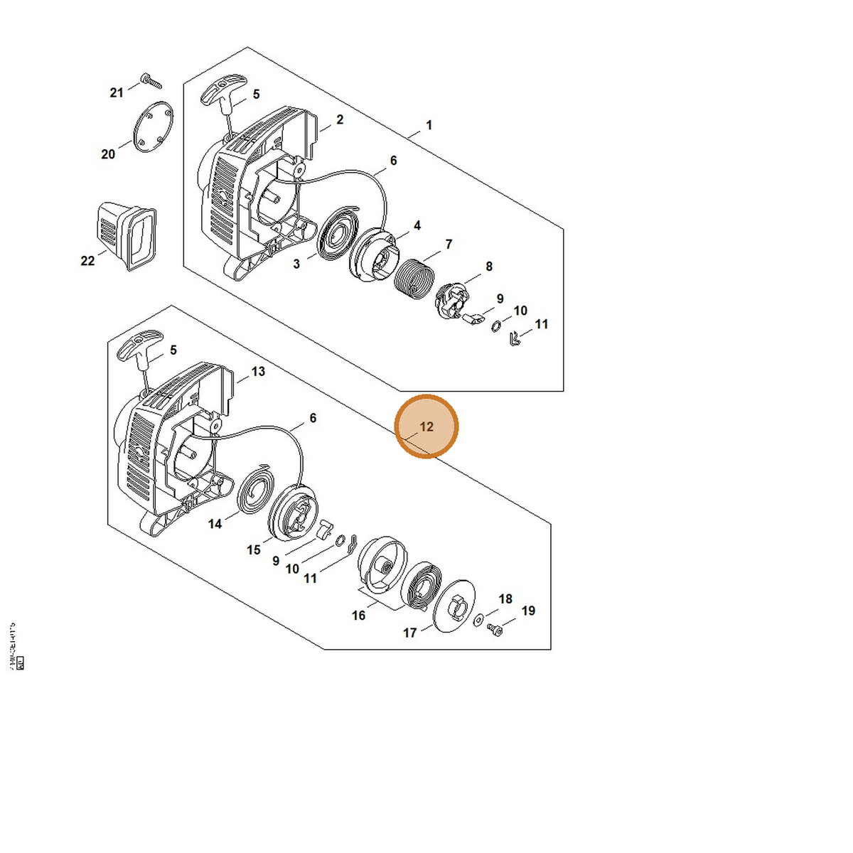 STIHL part 4140-190-4010 — IPL diagram snippet (6x zoom, amber highlight)