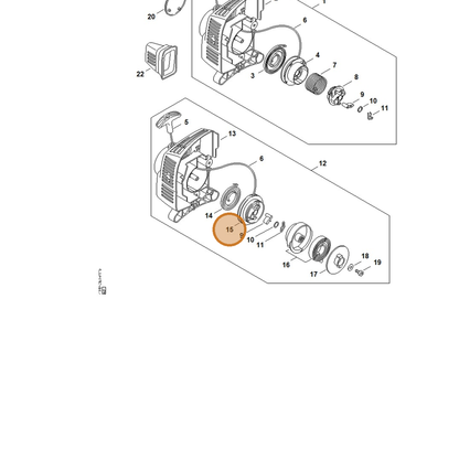 STIHL part 4140-195-0410 — IPL diagram snippet (6x zoom, amber highlight)