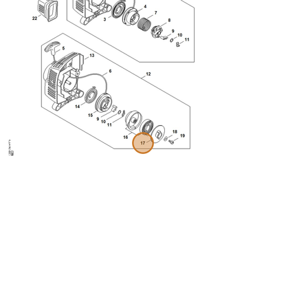 STIHL part 4140-195-2010 — IPL diagram snippet (6x zoom, amber highlight)