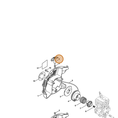 STIHL part 4140-195-3400 — IPL diagram snippet (6x zoom, amber highlight)