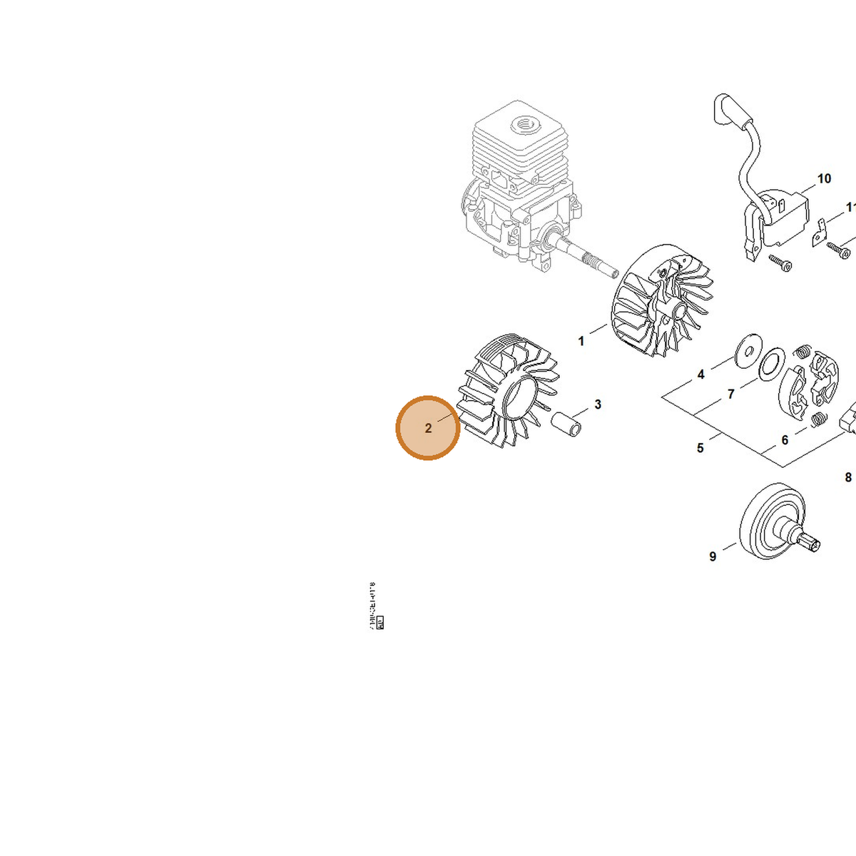 STIHL part 4140-400-1200 — IPL diagram snippet (6x zoom, amber highlight)
