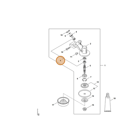 STIHL part 4140-640-7300 — IPL diagram snippet (6x zoom, amber highlight)