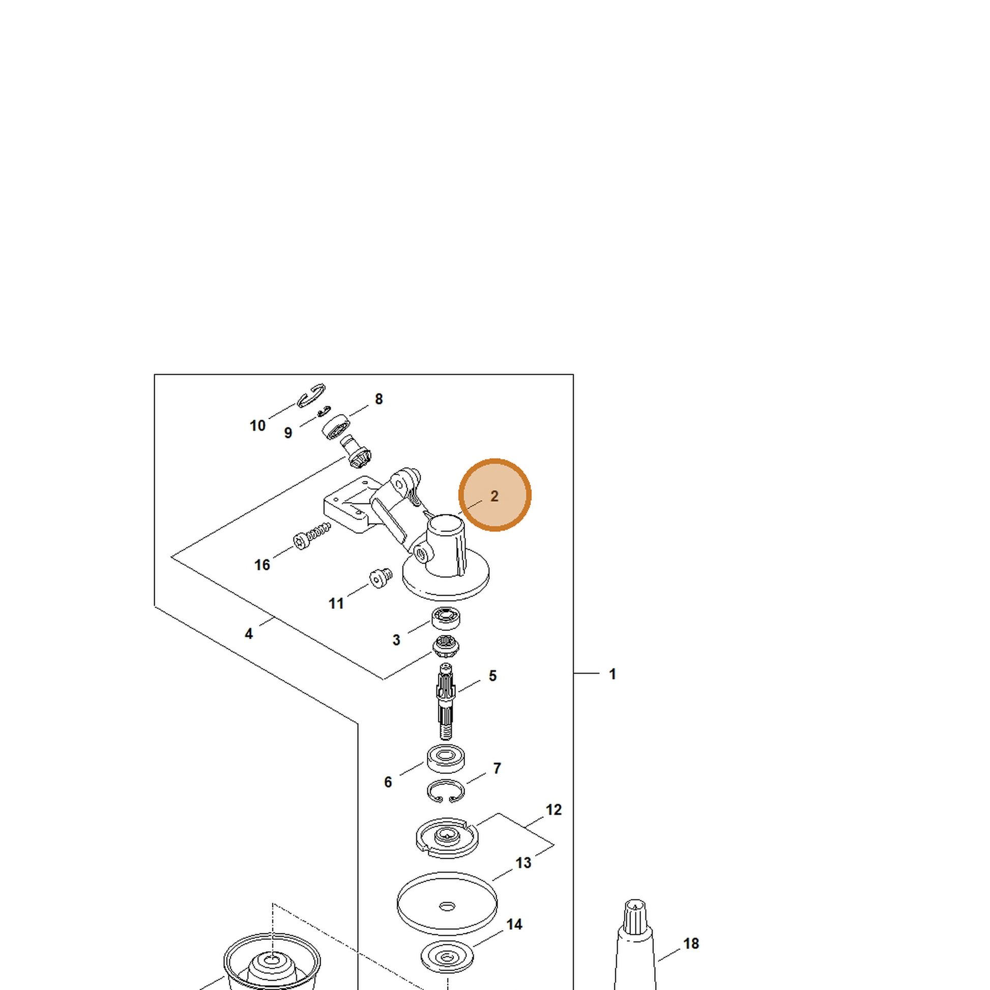 STIHL part 4140-641-0300 — IPL diagram snippet (6x zoom, amber highlight)