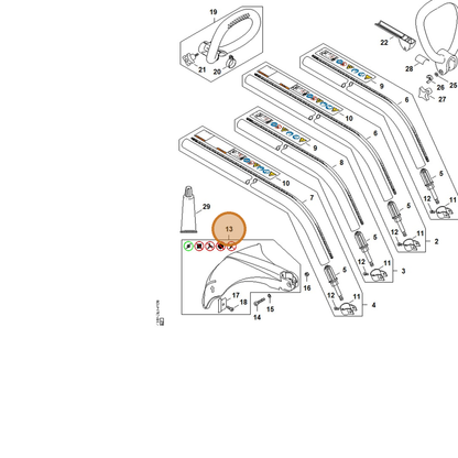 STIHL part 4140-710-8100 — IPL diagram snippet (6x zoom, amber highlight)