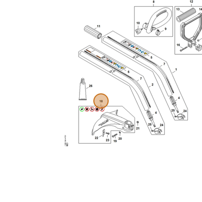 STIHL part 4140-710-8101 — IPL diagram snippet (6x zoom, amber highlight)